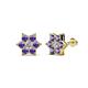 1 - Amora 0.44 ctw Lab Grown Diamond and Iolite Flower Earrings 