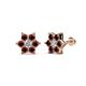 1 - Amora 0.63 ctw Lab Grown Diamond and Red Garnet Flower Earrings 