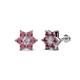 1 - Amora 0.63 ctw Lab Grown Diamond and Rhodolite Garnet Flower Earrings 