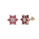 1 - Amora 0.63 ctw Lab Grown Diamond and Rhodolite Garnet Flower Earrings 