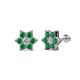 1 - Amora 0.44 ctw Lab Grown Diamond and Emerald Flower Earrings 