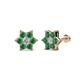 1 - Amora 0.44 ctw Lab Grown Diamond and Emerald Flower Earrings 