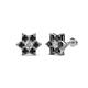 1 - Amora 0.57 ctw Lab Grown Diamond and Black Diamond Flower Earrings 