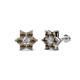 1 - Amora 0.55 ctw Lab Grown Diamond and Smoky Quartz Flower Earrings 