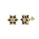 1 - Amora 0.55 ctw Lab Grown Diamond and Smoky Quartz Flower Earrings 