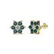 1 - Amora 0.61 ctw Lab Grown Diamond and Blue Diamond Flower Earrings 