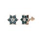 1 - Amora 0.61 ctw Lab Grown Diamond and Blue Diamond Flower Earrings 