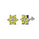 1 - Amora 0.61 ctw Lab Grown Diamond and Yellow Diamond Flower Earrings 