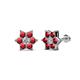 1 - Amora 0.56 ctw Lab Grown Diamond and Ruby Flower Earrings 