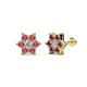 1 - Amora 0.63 ctw Natural Diamond and Rhodolite Garnet Flower Earrings 