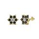 1 - Amora 0.57 ctw Natural Diamond and Black Diamond Flower Earrings 