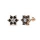 1 - Amora 0.57 ctw Natural Diamond and Black Diamond Flower Earrings 