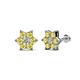 1 - Amora 0.57 ctw Natural Diamond and Yellow Sapphire Flower Earrings 
