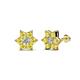 1 - Amora 0.57 ctw Natural Diamond and Yellow Sapphire Flower Earrings 