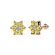 1 - Amora 0.57 ctw Natural Diamond and Yellow Sapphire Flower Earrings 