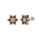 1 - Amora 0.55 ctw Natural Diamond and Smoky Quartz Flower Earrings 