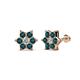 1 - Amora 0.61 ctw Natural Diamond and London Blue Topaz Flower Earrings 