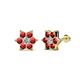 1 - Amora 0.56 ctw Natural Diamond and Ruby Flower Earrings 