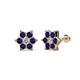 1 - Amora 0.57 ctw Lab Grown Diamond and Blue Sapphire Flower Earrings 