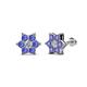 1 - Amora 0.55 ctw Lab Grown Diamond and Tanzanite Flower Earrings 