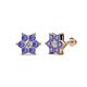 1 - Amora 0.55 ctw Lab Grown Diamond and Tanzanite Flower Earrings 