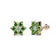 1 - Amora 0.63 ctw Lab Grown Diamond and Green Garnet Flower Earrings 
