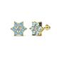 1 - Amora 0.44 ctw Lab Grown Diamond and Aquamarine Flower Earrings 