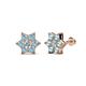 1 - Amora 0.44 ctw Lab Grown Diamond and Aquamarine Flower Earrings 