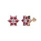 1 - Amora 0.44 ctw Lab Grown Diamond and Pink Tourmaline Flower Earrings 