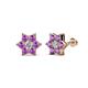 1 - Amora 0.44 ctw Lab Grown Diamond and Amethyst Flower Earrings 