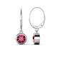 1 - Cara Pink Tourmaline (6.5mm) Solitaire Dangling Earrings 