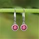 3 - Cara Pink Tourmaline (6.5mm) Solitaire Dangling Earrings 