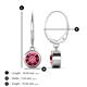 4 - Cara Pink Tourmaline (6.5mm) Solitaire Dangling Earrings 