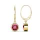 1 - Cara Pink Tourmaline (6.5mm) Solitaire Dangling Earrings 