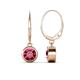 1 - Cara Pink Tourmaline (6.5mm) Solitaire Dangling Earrings 