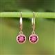 3 - Cara Pink Tourmaline (6.5mm) Solitaire Dangling Earrings 