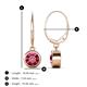 4 - Cara Pink Tourmaline (6.5mm) Solitaire Dangling Earrings 