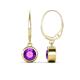 1 - Cara Amethyst (6.5mm) Solitaire Dangling Earrings 