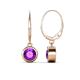 1 - Cara Amethyst (6.5mm) Solitaire Dangling Earrings 