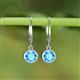 3 - Cara Blue Topaz (6.5mm) Solitaire Dangling Earrings 