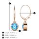 4 - Cara Blue Topaz (6.5mm) Solitaire Dangling Earrings 