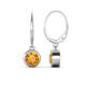 1 - Cara Citrine (6.5mm) Solitaire Dangling Earrings 