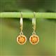 3 - Cara Citrine (6.5mm) Solitaire Dangling Earrings 