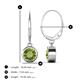 4 - Cara Peridot (6.5mm) Solitaire Dangling Earrings 