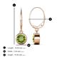 4 - Cara Peridot (6.5mm) Solitaire Dangling Earrings 