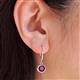 2 - Cara Rhodolite Garnet (6.5mm) Solitaire Dangling Earrings 
