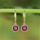 3 - Cara Rhodolite Garnet (6.5mm) Solitaire Dangling Earrings 