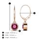 4 - Cara Rhodolite Garnet (6.5mm) Solitaire Dangling Earrings 