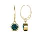 1 - Cara London Blue Topaz (6.5mm) Solitaire Dangling Earrings 