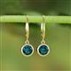 3 - Cara London Blue Topaz (6.5mm) Solitaire Dangling Earrings 